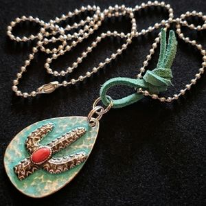handmade saguaro desert necklace